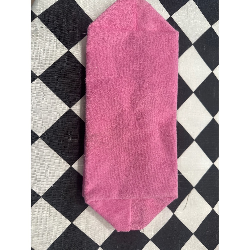 Mud Pie Pink Terry Cloth Cosmetic Bag Pouch GLAM Embroidered Makeup Organizer - Picture 4 of 5